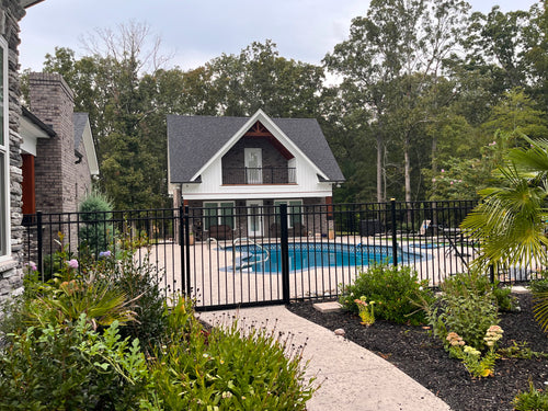 Modern Black Ornamental Aluminum Pool Fence.
